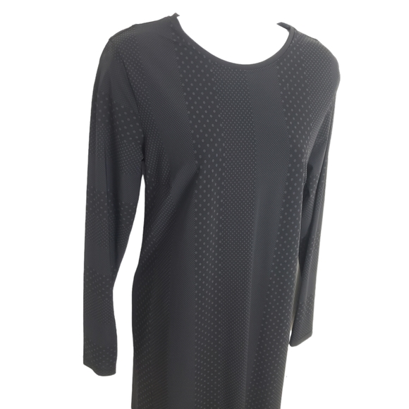 Chiara Cocol Milano Polka Dot Striped Long Sleeved Black and Blue Dress Size Med - Picture 1 of 8